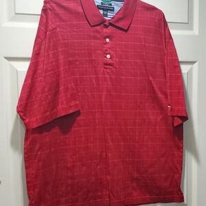 Tommy Hilfiger Red Checkered Polo Shirt